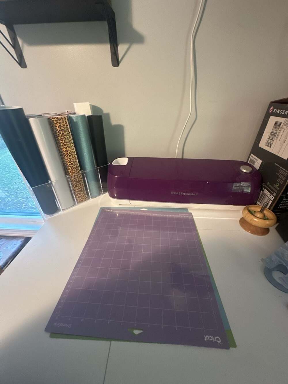 Cricut Explore Air 2 Purple Cutting Machine with Mats and Vinyl Rollers